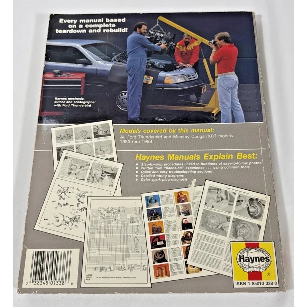 Haynes Repair Manual Ford Thunderbird Mercury Cougar 1983-1988 1338
